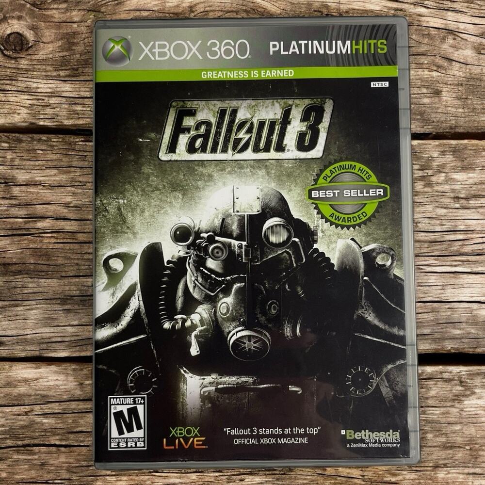 Fallout 3 Platinum Hits Video‎ Game Microsoft Xbox 360 Complete CIB *Read